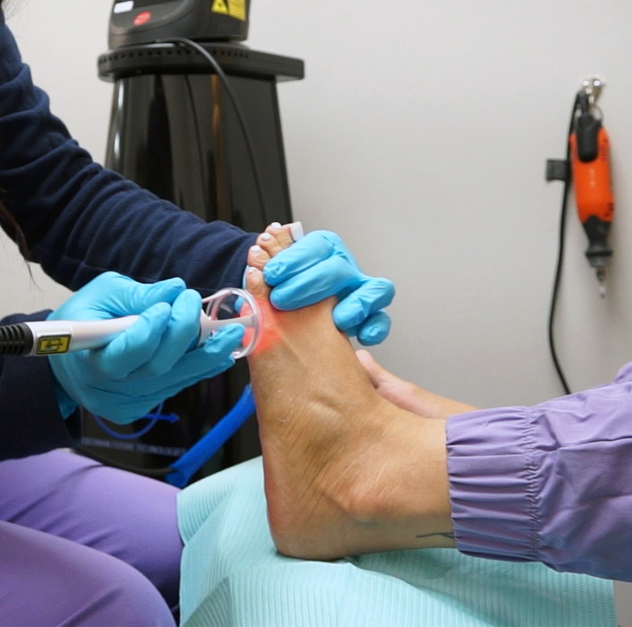 A patient being treated for foot pain.