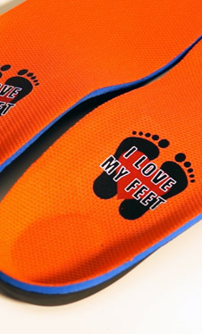 A close up of some Custom Orthoics by Mitchell Wachtel, DPM.